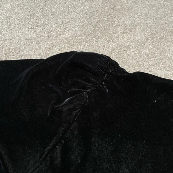 Zara Black Velvet Puff Shoulder Mini Dress - Picture 5 of 10